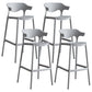 Modern Style Stackable Bar-stool Plastic Counter Bar Stool for Home Light Gray 4 Piece Set Clearhalo 'Bar Furniture' 'Bar Stools' 'bar_stools' 'furn' 'furn_bar_stools' 'Furniture' 'furniture_bar_stools' 'Kitchen & Dining Furniture' 5052216