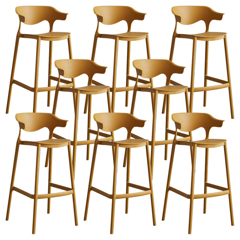Modern Style Stackable Bar-stool Plastic Counter Bar Stool for Home Ginger 8 Piece Set Clearhalo 'Bar Furniture' 'Bar Stools' 'bar_stools' 'furn' 'furn_bar_stools' 'Furniture' 'furniture_bar_stools' 'Kitchen & Dining Furniture' 5052222