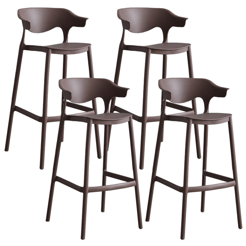 Modern Style Stackable Bar-stool Plastic Counter Bar Stool for Home Coffee 4 Piece Set Clearhalo 'Bar Furniture' 'Bar Stools' 'bar_stools' 'furn' 'furn_bar_stools' 'Furniture' 'furniture_bar_stools' 'Kitchen & Dining Furniture' 5052223