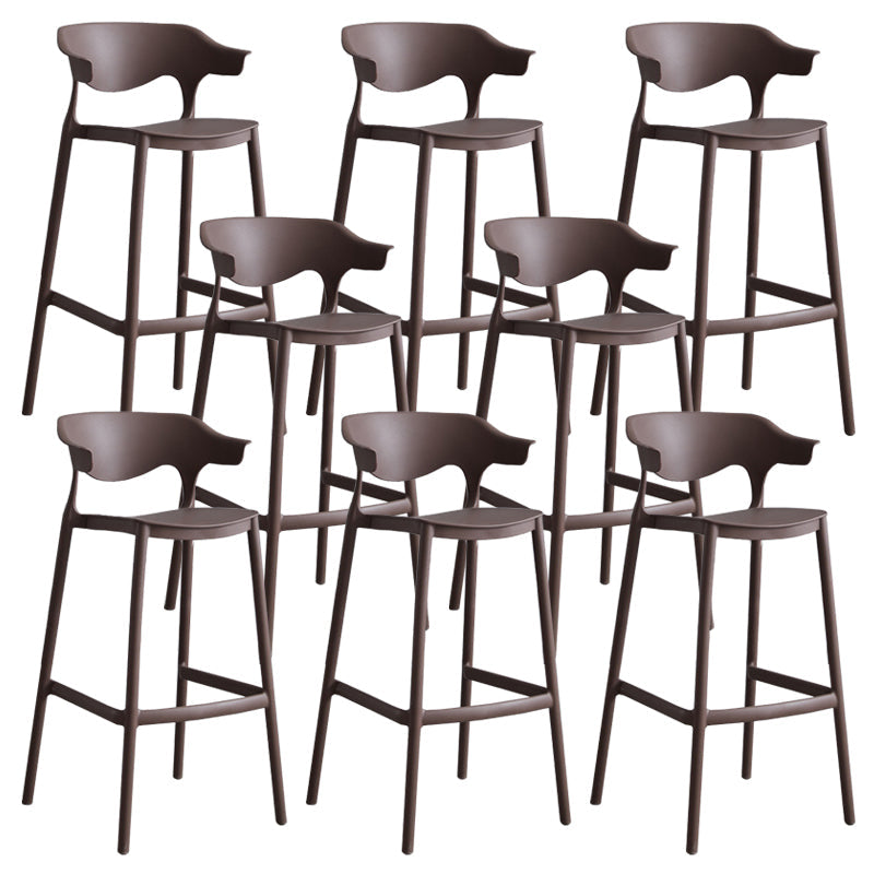 Modern Style Stackable Bar-stool Plastic Counter Bar Stool for Home Coffee 8 Piece Set Clearhalo 'Bar Furniture' 'Bar Stools' 'bar_stools' 'furn' 'furn_bar_stools' 'Furniture' 'furniture_bar_stools' 'Kitchen & Dining Furniture' 5052225