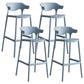 Modern Style Stackable Bar-stool Plastic Counter Bar Stool for Home Light Blue 4 Piece Set Clearhalo 'Bar Furniture' 'Bar Stools' 'bar_stools' 'furn' 'furn_bar_stools' 'Furniture' 'furniture_bar_stools' 'Kitchen & Dining Furniture' 5052227