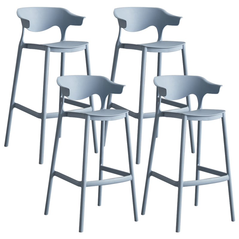 Modern Style Stackable Bar-stool Plastic Counter Bar Stool for Home Light Blue 4 Piece Set Clearhalo 'Bar Furniture' 'Bar Stools' 'bar_stools' 'furn' 'furn_bar_stools' 'Furniture' 'furniture_bar_stools' 'Kitchen & Dining Furniture' 5052227