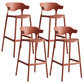 Modern Style Stackable Bar-stool Plastic Counter Bar Stool for Home Orange 4 Piece Set Clearhalo 'Bar Furniture' 'Bar Stools' 'bar_stools' 'furn' 'furn_bar_stools' 'Furniture' 'furniture_bar_stools' 'Kitchen & Dining Furniture' 5052231