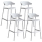 Modern Style Stackable Bar-stool Plastic Counter Bar Stool for Home White 4 Piece Set Clearhalo 'Bar Furniture' 'Bar Stools' 'bar_stools' 'furn' 'furn_bar_stools' 'Furniture' 'furniture_bar_stools' 'Kitchen & Dining Furniture' 5052234