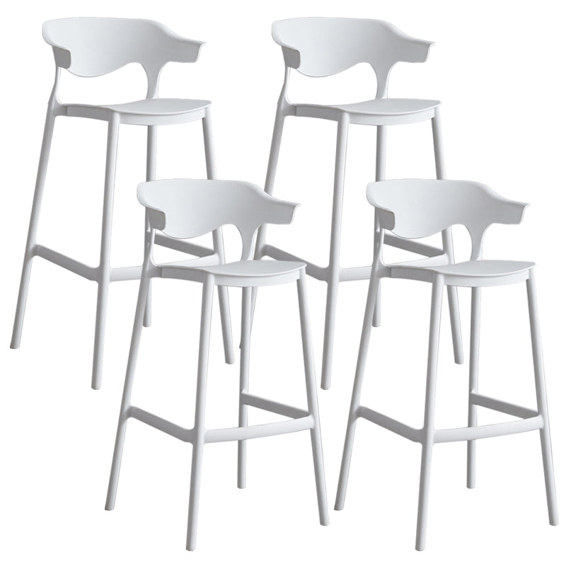 Modern Style Stackable Bar-stool Plastic Counter Bar Stool for Home White 4 Piece Set Clearhalo 'Bar Furniture' 'Bar Stools' 'bar_stools' 'furn' 'furn_bar_stools' 'Furniture' 'furniture_bar_stools' 'Kitchen & Dining Furniture' 5052234