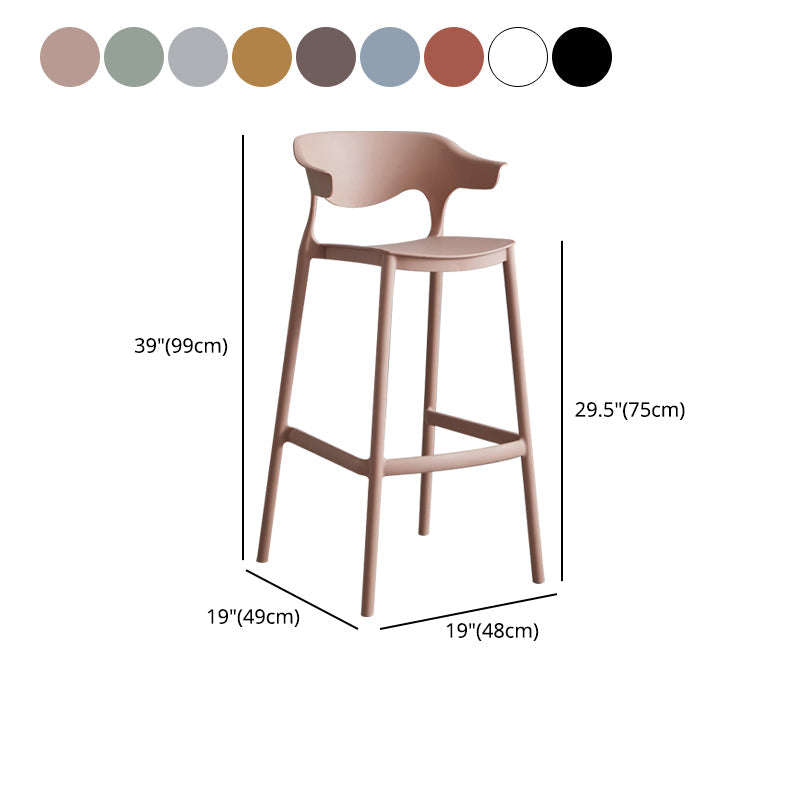 Modern Style Stackable Bar-stool Plastic Counter Bar Stool for Home Clearhalo 'Bar Furniture' 'Bar Stools' 'bar_stools' 'furn' 'furn_bar_stools' 'Furniture' 'furniture_bar_stools' 'Kitchen & Dining Furniture' 5052238