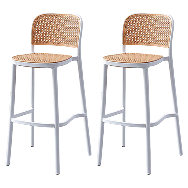 Modern Style Square Bar-stool Plastic Counter Bar Stool for Home White 2 Piece Set Clearhalo 'Bar Furniture' 'Bar Stools' 'bar_stools' 'furn' 'furn_bar_stools' 'Furniture' 'furniture_bar_stools' 'Kitchen & Dining Furniture' 5052248