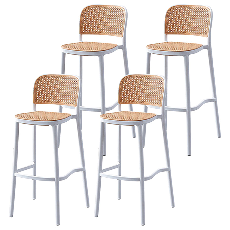 Modern Style Square Bar-stool Plastic Counter Bar Stool for Home White 4 Piece Set Clearhalo 'Bar Furniture' 'Bar Stools' 'bar_stools' 'furn' 'furn_bar_stools' 'Furniture' 'furniture_bar_stools' 'Kitchen & Dining Furniture' 5052250