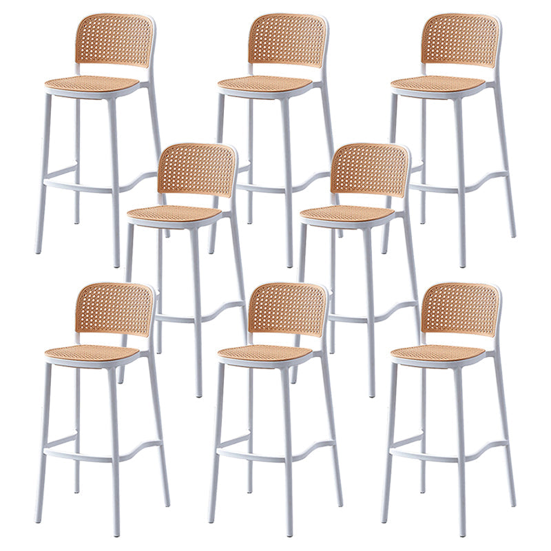 Modern Style Square Bar-stool Plastic Counter Bar Stool for Home White 8 Piece Set Clearhalo 'Bar Furniture' 'Bar Stools' 'bar_stools' 'furn' 'furn_bar_stools' 'Furniture' 'furniture_bar_stools' 'Kitchen & Dining Furniture' 5052254
