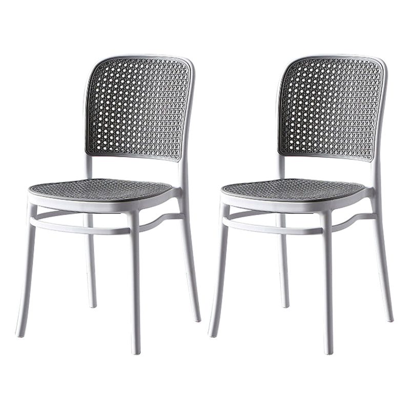 Modern Style Square Bar-stool Plastic Counter Bar Stool for Home Gray-White 2 Piece Set Short Stool(18"H) Clearhalo 'Bar Furniture' 'Bar Stools' 'bar_stools' 'furn' 'furn_bar_stools' 'Furniture' 'furniture_bar_stools' 'Kitchen & Dining Furniture' 5052256