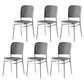 Modern Style Square Bar-stool Plastic Counter Bar Stool for Home Gray-White 6 Piece Set Short Stool(18"H) Clearhalo 'Bar Furniture' 'Bar Stools' 'bar_stools' 'furn' 'furn_bar_stools' 'Furniture' 'furniture_bar_stools' 'Kitchen & Dining Furniture' 5052259