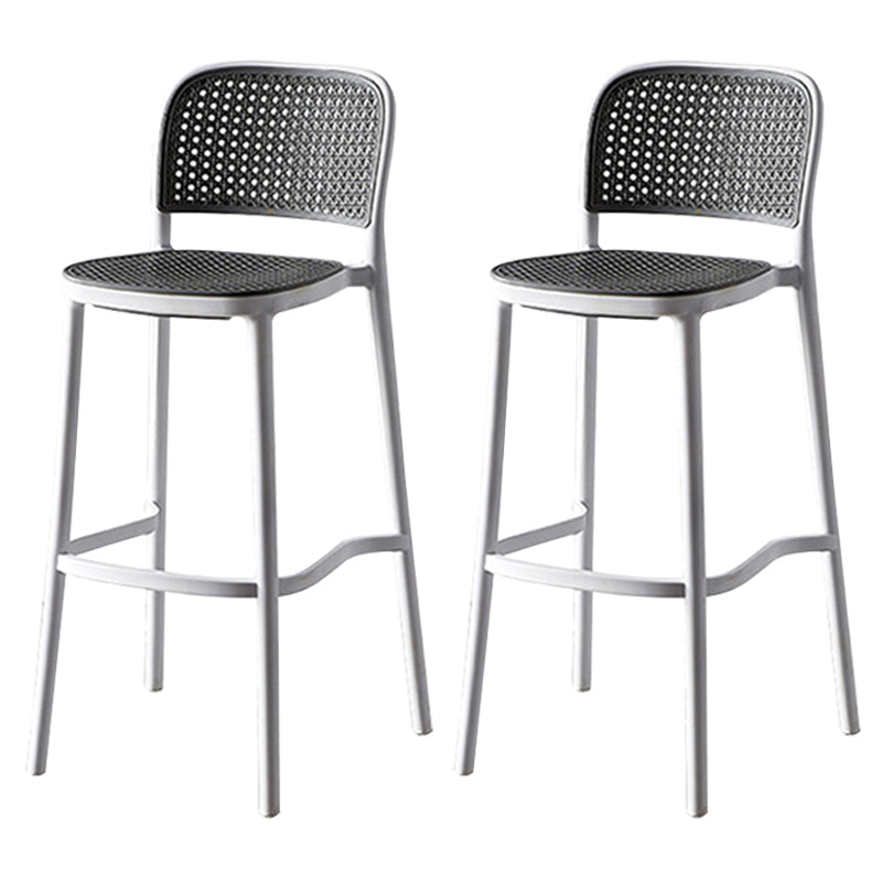 Modern Style Square Bar-stool Plastic Counter Bar Stool for Home Gray-White 2 Piece Set Clearhalo 'Bar Furniture' 'Bar Stools' 'bar_stools' 'furn' 'furn_bar_stools' 'Furniture' 'furniture_bar_stools' 'Kitchen & Dining Furniture' 5052262
