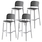 Modern Style Square Bar-stool Plastic Counter Bar Stool for Home Gray-White 4 Piece Set Clearhalo 'Bar Furniture' 'Bar Stools' 'bar_stools' 'furn' 'furn_bar_stools' 'Furniture' 'furniture_bar_stools' 'Kitchen & Dining Furniture' 5052263