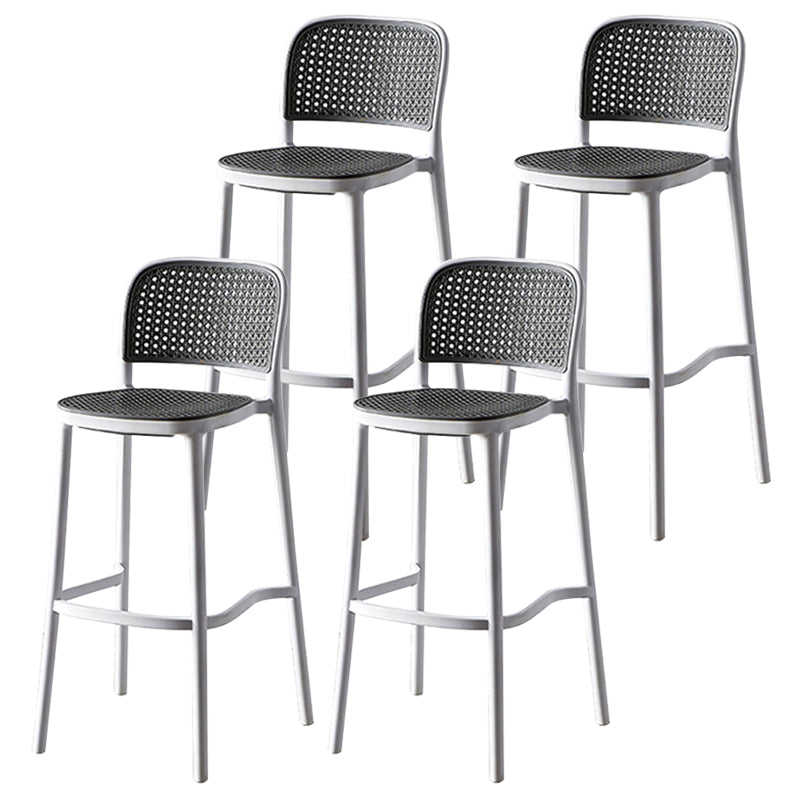 Modern Style Square Bar-stool Plastic Counter Bar Stool for Home Gray-White 4 Piece Set Clearhalo 'Bar Furniture' 'Bar Stools' 'bar_stools' 'furn' 'furn_bar_stools' 'Furniture' 'furniture_bar_stools' 'Kitchen & Dining Furniture' 5052263