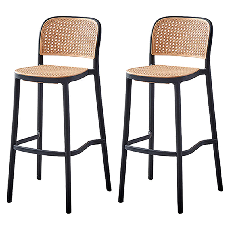 Modern Style Square Bar-stool Plastic Counter Bar Stool for Home Black 2 Piece Set Clearhalo 'Bar Furniture' 'Bar Stools' 'bar_stools' 'furn' 'furn_bar_stools' 'Furniture' 'furniture_bar_stools' 'Kitchen & Dining Furniture' 5052270