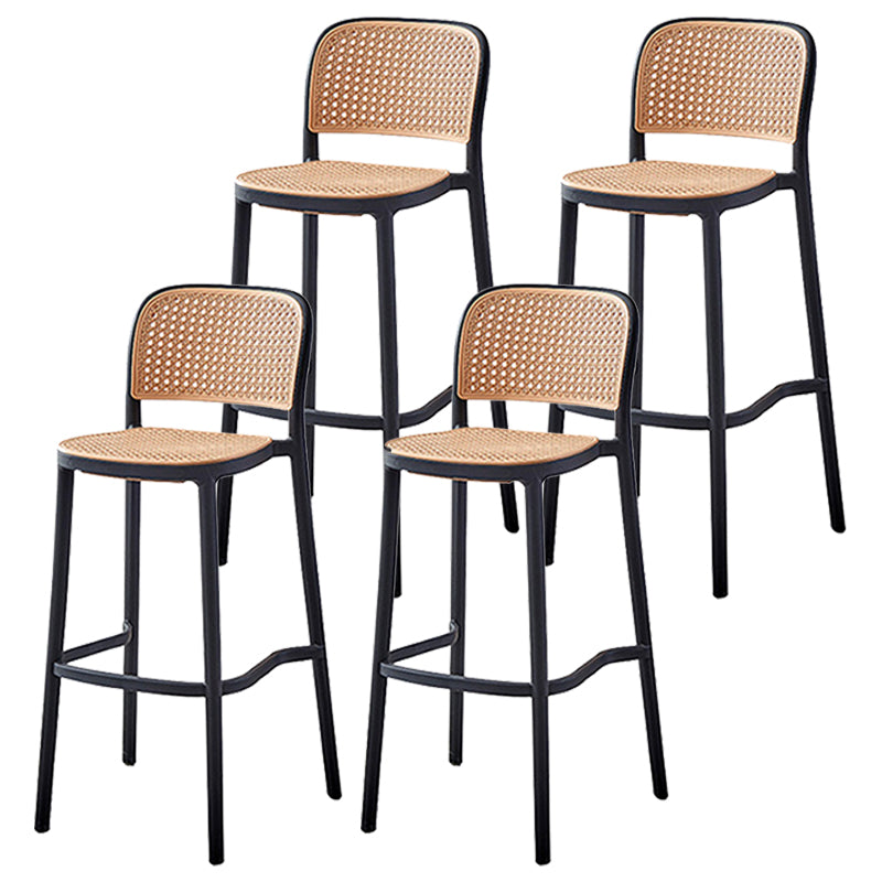 Modern Style Square Bar-stool Plastic Counter Bar Stool for Home Black 4 Piece Set Clearhalo 'Bar Furniture' 'Bar Stools' 'bar_stools' 'furn' 'furn_bar_stools' 'Furniture' 'furniture_bar_stools' 'Kitchen & Dining Furniture' 5052271