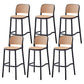 Modern Style Square Bar-stool Plastic Counter Bar Stool for Home Black 6 Piece Set Clearhalo 'Bar Furniture' 'Bar Stools' 'bar_stools' 'furn' 'furn_bar_stools' 'Furniture' 'furniture_bar_stools' 'Kitchen & Dining Furniture' 5052272