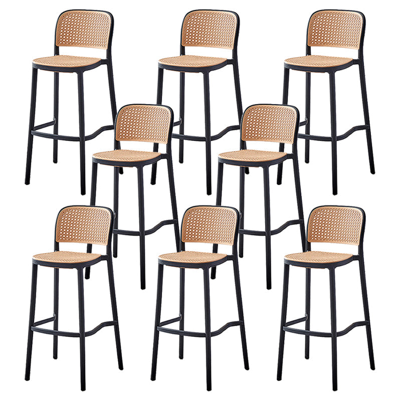 Modern Style Square Bar-stool Plastic Counter Bar Stool for Home Black 8 Piece Set Clearhalo 'Bar Furniture' 'Bar Stools' 'bar_stools' 'furn' 'furn_bar_stools' 'Furniture' 'furniture_bar_stools' 'Kitchen & Dining Furniture' 5052273