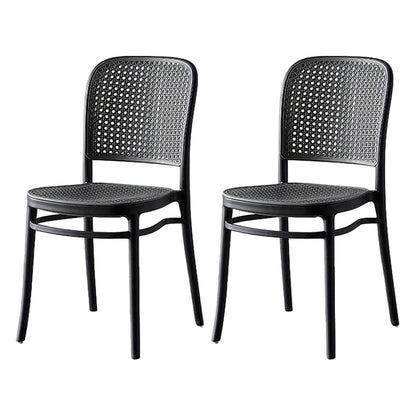 Modern Style Square Bar-stool Plastic Counter Bar Stool for Home Light Gray-Black 2 Piece Set Short Stool(18"H) Clearhalo 'Bar Furniture' 'Bar Stools' 'bar_stools' 'furn' 'furn_bar_stools' 'Furniture' 'furniture_bar_stools' 'Kitchen & Dining Furniture' 5052274