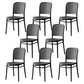 Modern Style Square Bar-stool Plastic Counter Bar Stool for Home Light Gray-Black 8 Piece Set Short Stool(18"H) Clearhalo 'Bar Furniture' 'Bar Stools' 'bar_stools' 'furn' 'furn_bar_stools' 'Furniture' 'furniture_bar_stools' 'Kitchen & Dining Furniture' 5052277