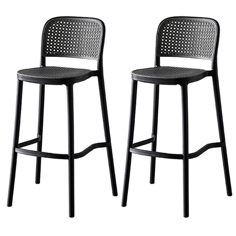 Modern Style Square Bar-stool Plastic Counter Bar Stool for Home Light Gray-Black 2 Piece Set Clearhalo 'Bar Furniture' 'Bar Stools' 'bar_stools' 'furn' 'furn_bar_stools' 'Furniture' 'furniture_bar_stools' 'Kitchen & Dining Furniture' 5052278