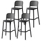 Modern Style Square Bar-stool Plastic Counter Bar Stool for Home Light Gray-Black 4 Piece Set Clearhalo 'Bar Furniture' 'Bar Stools' 'bar_stools' 'furn' 'furn_bar_stools' 'Furniture' 'furniture_bar_stools' 'Kitchen & Dining Furniture' 5052279