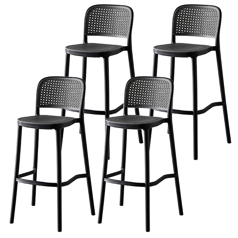 Modern Style Square Bar-stool Plastic Counter Bar Stool for Home Light Gray-Black 4 Piece Set Clearhalo 'Bar Furniture' 'Bar Stools' 'bar_stools' 'furn' 'furn_bar_stools' 'Furniture' 'furniture_bar_stools' 'Kitchen & Dining Furniture' 5052279