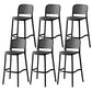 Modern Style Square Bar-stool Plastic Counter Bar Stool for Home Light Gray-Black 6 Piece Set Clearhalo 'Bar Furniture' 'Bar Stools' 'bar_stools' 'furn' 'furn_bar_stools' 'Furniture' 'furniture_bar_stools' 'Kitchen & Dining Furniture' 5052280