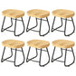 Modern Backrest Counter Stool Iron Milk Tea Shop Bar Stool with Wooden Seat and Pedal Black 6 Piece Set Short Stool(18"H) Clearhalo 'Bar Furniture' 'Bar Stools' 'bar_stools' 'furn' 'furn_bar_stools' 'Furniture' 'furniture_bar_stools' 'Kitchen & Dining Furniture' 5052289