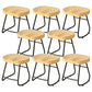 Modern Backrest Counter Stool Iron Milk Tea Shop Bar Stool with Wooden Seat and Pedal Black 8 Piece Set Short Stool(18"H) Clearhalo 'Bar Furniture' 'Bar Stools' 'bar_stools' 'furn' 'furn_bar_stools' 'Furniture' 'furniture_bar_stools' 'Kitchen & Dining Furniture' 5052291