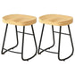 Modern Backrest Counter Stool Iron Milk Tea Shop Bar Stool with Wooden Seat and Pedal Black 2 Piece Set Short Stool(22"H) Clearhalo 'Bar Furniture' 'Bar Stools' 'bar_stools' 'furn' 'furn_bar_stools' 'Furniture' 'furniture_bar_stools' 'Kitchen & Dining Furniture' 5052294