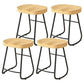 Modern Backrest Counter Stool Iron Milk Tea Shop Bar Stool with Wooden Seat and Pedal Black 4 Piece Set Short Stool(22"H) Clearhalo 'Bar Furniture' 'Bar Stools' 'bar_stools' 'furn' 'furn_bar_stools' 'Furniture' 'furniture_bar_stools' 'Kitchen & Dining Furniture' 5052295