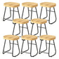 Modern Backrest Counter Stool Iron Milk Tea Shop Bar Stool with Wooden Seat and Pedal Black 8 Piece Set Short Stool(22"H) Clearhalo 'Bar Furniture' 'Bar Stools' 'bar_stools' 'furn' 'furn_bar_stools' 'Furniture' 'furniture_bar_stools' 'Kitchen & Dining Furniture' 5052299