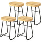 Modern Backrest Counter Stool Iron Milk Tea Shop Bar Stool with Wooden Seat and Pedal Black 4 Piece Set Counter Stool(26"H) Clearhalo 'Bar Furniture' 'Bar Stools' 'bar_stools' 'furn' 'furn_bar_stools' 'Furniture' 'furniture_bar_stools' 'Kitchen & Dining Furniture' 5052303