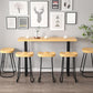 Modern Backrest Counter Stool Iron Milk Tea Shop Bar Stool with Wooden Seat and Pedal Clearhalo 'Bar Furniture' 'Bar Stools' 'bar_stools' 'furn' 'furn_bar_stools' 'Furniture' 'furniture_bar_stools' 'Kitchen & Dining Furniture' 5052304