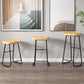 Modern Backrest Counter Stool Iron Milk Tea Shop Bar Stool with Wooden Seat and Pedal Clearhalo 'Bar Furniture' 'Bar Stools' 'bar_stools' 'furn' 'furn_bar_stools' 'Furniture' 'furniture_bar_stools' 'Kitchen & Dining Furniture' 5052305