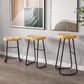Modern Backrest Counter Stool Iron Milk Tea Shop Bar Stool with Wooden Seat and Pedal Clearhalo 'Bar Furniture' 'Bar Stools' 'bar_stools' 'furn' 'furn_bar_stools' 'Furniture' 'furniture_bar_stools' 'Kitchen & Dining Furniture' 5052307