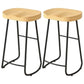 Modern Backrest Counter Stool Iron Milk Tea Shop Bar Stool with Wooden Seat and Pedal Black 2 Piece Set Bar Stool(30"H) Clearhalo 'Bar Furniture' 'Bar Stools' 'bar_stools' 'furn' 'furn_bar_stools' 'Furniture' 'furniture_bar_stools' 'Kitchen & Dining Furniture' 5052309