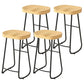 Modern Backrest Counter Stool Iron Milk Tea Shop Bar Stool with Wooden Seat and Pedal Black 4 Piece Set Bar Stool(30"H) Clearhalo 'Bar Furniture' 'Bar Stools' 'bar_stools' 'furn' 'furn_bar_stools' 'Furniture' 'furniture_bar_stools' 'Kitchen & Dining Furniture' 5052311