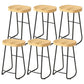 Modern Backrest Counter Stool Iron Milk Tea Shop Bar Stool with Wooden Seat and Pedal Black 6 Piece Set Bar Stool(30"H) Clearhalo 'Bar Furniture' 'Bar Stools' 'bar_stools' 'furn' 'furn_bar_stools' 'Furniture' 'furniture_bar_stools' 'Kitchen & Dining Furniture' 5052313
