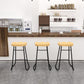 Modern Backrest Counter Stool Iron Milk Tea Shop Bar Stool with Wooden Seat and Pedal Clearhalo 'Bar Furniture' 'Bar Stools' 'bar_stools' 'furn' 'furn_bar_stools' 'Furniture' 'furniture_bar_stools' 'Kitchen & Dining Furniture' 5052314