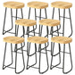 Modern Backrest Counter Stool Iron Milk Tea Shop Bar Stool with Wooden Seat and Pedal Black 8 Piece Set Bar Stool(30"H) Clearhalo 'Bar Furniture' 'Bar Stools' 'bar_stools' 'furn' 'furn_bar_stools' 'Furniture' 'furniture_bar_stools' 'Kitchen & Dining Furniture' 5052315
