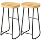 Modern Backrest Counter Stool Iron Milk Tea Shop Bar Stool with Wooden Seat and Pedal Black 2 Piece Set Bar Stool(33"H) Clearhalo 'Bar Furniture' 'Bar Stools' 'bar_stools' 'furn' 'furn_bar_stools' 'Furniture' 'furniture_bar_stools' 'Kitchen & Dining Furniture' 5052316