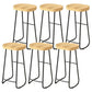 Modern Backrest Counter Stool Iron Milk Tea Shop Bar Stool with Wooden Seat and Pedal Black 6 Piece Set Bar Stool(33"H) Clearhalo 'Bar Furniture' 'Bar Stools' 'bar_stools' 'furn' 'furn_bar_stools' 'Furniture' 'furniture_bar_stools' 'Kitchen & Dining Furniture' 5052318