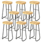 Modern Backrest Counter Stool Iron Milk Tea Shop Bar Stool with Wooden Seat and Pedal Black 8 Piece Set Bar Stool(33"H) Clearhalo 'Bar Furniture' 'Bar Stools' 'bar_stools' 'furn' 'furn_bar_stools' 'Furniture' 'furniture_bar_stools' 'Kitchen & Dining Furniture' 5052319