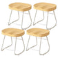 Modern Backrest Counter Stool Iron Milk Tea Shop Bar Stool with Wooden Seat and Pedal White 4 Piece Set Short Stool(18"H) Clearhalo 'Bar Furniture' 'Bar Stools' 'bar_stools' 'furn' 'furn_bar_stools' 'Furniture' 'furniture_bar_stools' 'Kitchen & Dining Furniture' 5052321