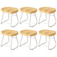 Modern Backrest Counter Stool Iron Milk Tea Shop Bar Stool with Wooden Seat and Pedal White 6 Piece Set Short Stool(18"H) Clearhalo 'Bar Furniture' 'Bar Stools' 'bar_stools' 'furn' 'furn_bar_stools' 'Furniture' 'furniture_bar_stools' 'Kitchen & Dining Furniture' 5052322