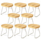 Modern Backrest Counter Stool Iron Milk Tea Shop Bar Stool with Wooden Seat and Pedal White 8 Piece Set Short Stool(18"H) Clearhalo 'Bar Furniture' 'Bar Stools' 'bar_stools' 'furn' 'furn_bar_stools' 'Furniture' 'furniture_bar_stools' 'Kitchen & Dining Furniture' 5052323
