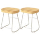 Modern Backrest Counter Stool Iron Milk Tea Shop Bar Stool with Wooden Seat and Pedal White 2 Piece Set Short Stool(22"H) Clearhalo 'Bar Furniture' 'Bar Stools' 'bar_stools' 'furn' 'furn_bar_stools' 'Furniture' 'furniture_bar_stools' 'Kitchen & Dining Furniture' 5052324