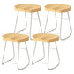 Modern Backrest Counter Stool Iron Milk Tea Shop Bar Stool with Wooden Seat and Pedal White 4 Piece Set Short Stool(22"H) Clearhalo 'Bar Furniture' 'Bar Stools' 'bar_stools' 'furn' 'furn_bar_stools' 'Furniture' 'furniture_bar_stools' 'Kitchen & Dining Furniture' 5052325